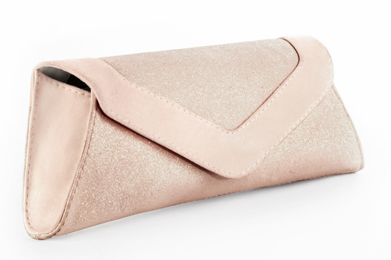 Powder pink women's dress clutch, for weddings, ceremonies, cocktails and parties. Front view - Florence KOOIJMAN